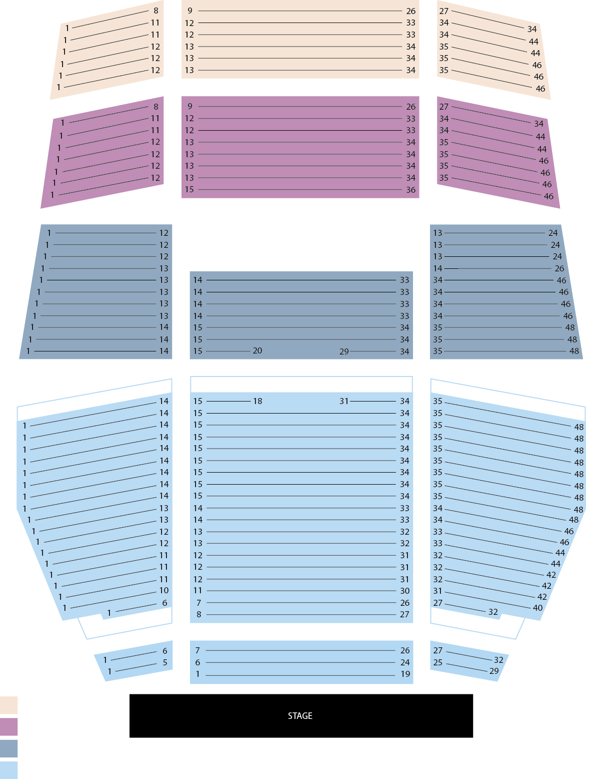 Shows & Tickets | Seating Chart | EKU Center for the Arts