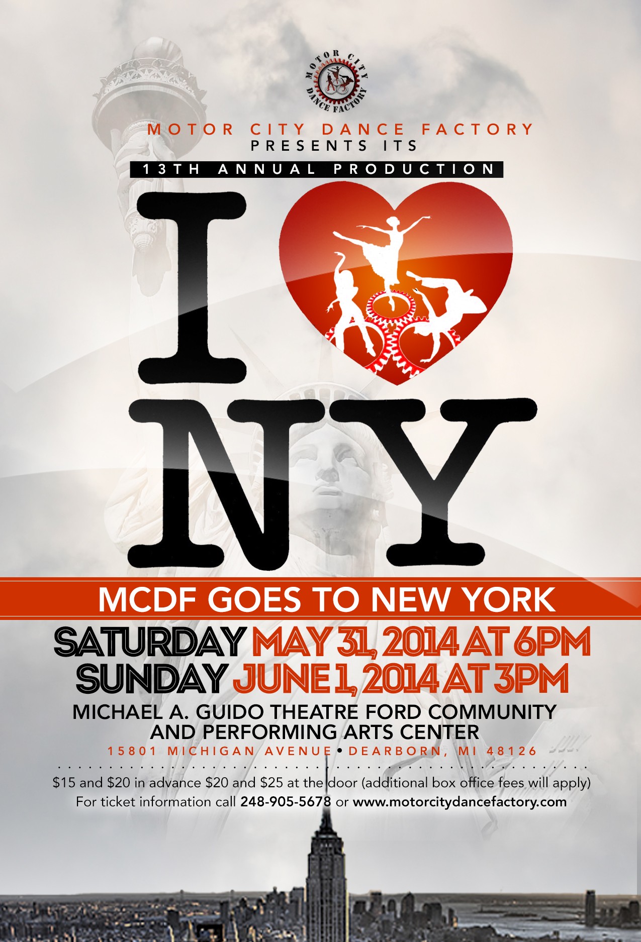 Motor City Dance Factory Recital "I Love New York"